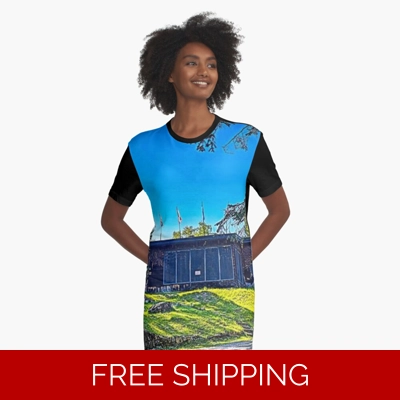 Le Studio Graphic T-Shirt Dress Building 2020